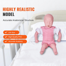Laden Sie das Bild in den Galerie-Viewer, Vibeat Life-Size Infant CPR Training Manikin, CPR Training & Airway Management Simulation Model with Accessories, PVC Medical Training Model for First Aid Education