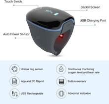 Load image into Gallery viewer, Vibeat O2Ring Sport - Rechargeable Bluetooth Pulse Oximeter & Heart Rate Monitor for Running, Cycling, Hiking