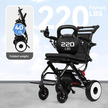 Load image into Gallery viewer, Vibeat EWC02 12Ah Lightweight 40Lb Foldable Electric Wheelchair
