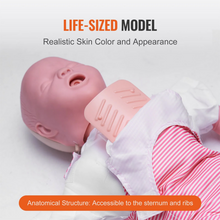 Load image into Gallery viewer, Vibeat Life-Size Infant CPR Training Manikin, CPR Training &amp; Airway Management Simulation Model with Accessories, PVC Medical Training Model for First Aid Education

