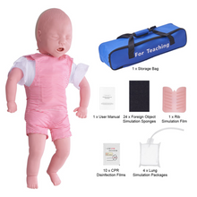 Load image into Gallery viewer, Vibeat Life-Size Infant CPR Training Manikin, CPR Training &amp; Airway Management Simulation Model with Accessories, PVC Medical Training Model for First Aid Education
