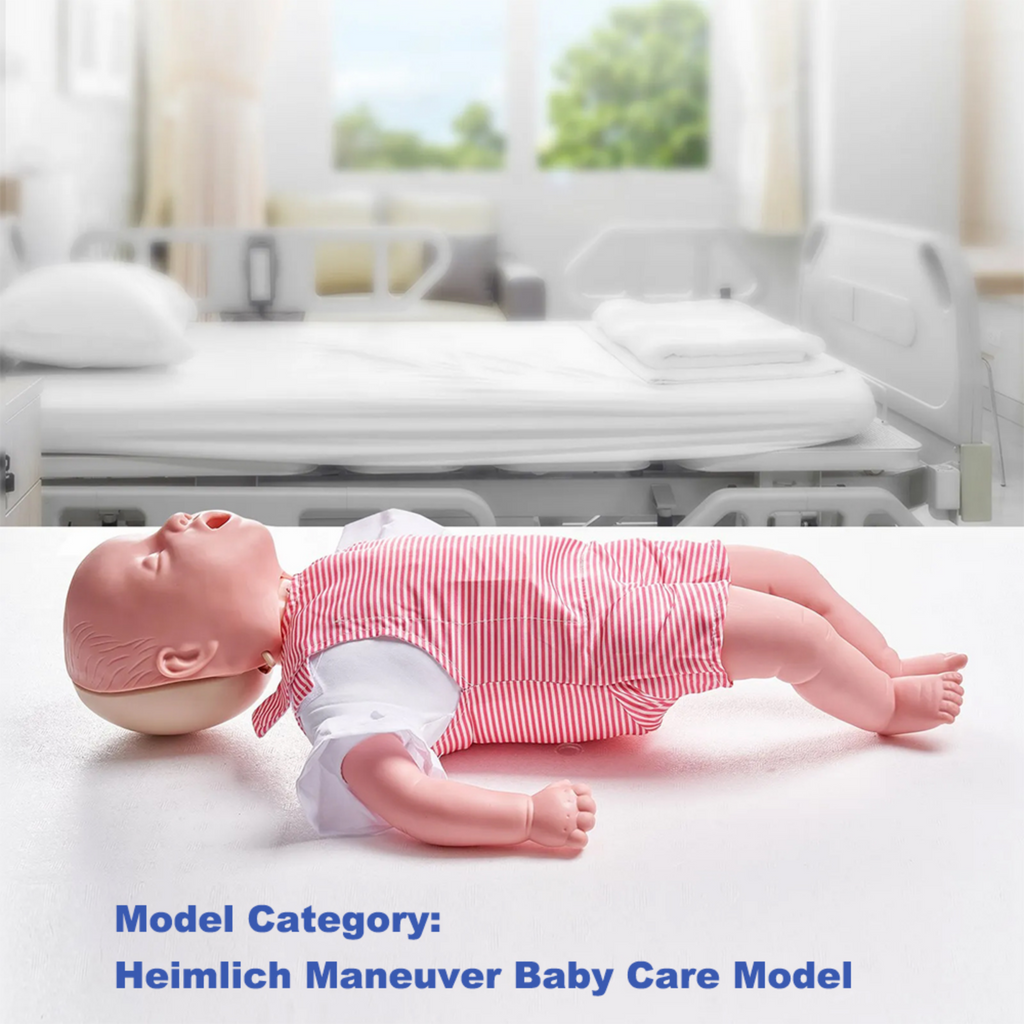 Vibeat Life-Size Infant CPR Training Manikin, CPR Training & Airway Management Simulation Model with Accessories, PVC Medical Training Model for First Aid Education